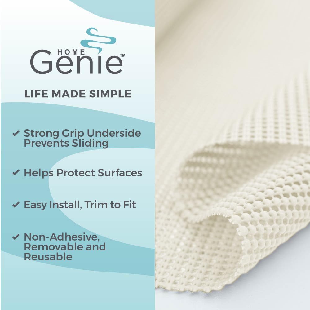 HOME GENIE Shelf Drawer and Cabinet Liner, Non Adhesive, 12x20 Soft Gray