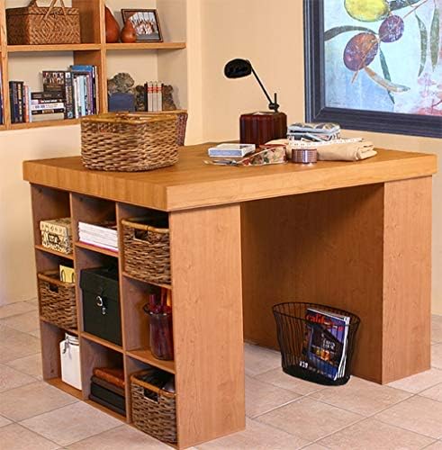 Venture Horizon Project Center Desk with Two 9-Cubby Bookcase (Oak)
