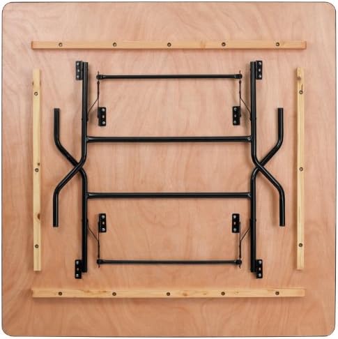 Flash Furniture 5 ft Wood Folding Square Banquet Table | Durable Construction, Commercial Use