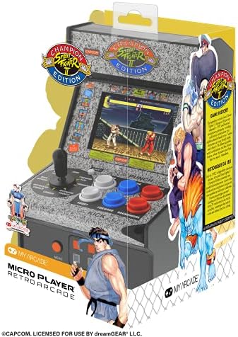 My Arcade Micro Player Mini Arcade Machine: Galaga Video Game, Fully Playable, 6.75 Inch Collectible, Color Display, Speaker, Volume Buttons, Headphone Jack - Electronic Games