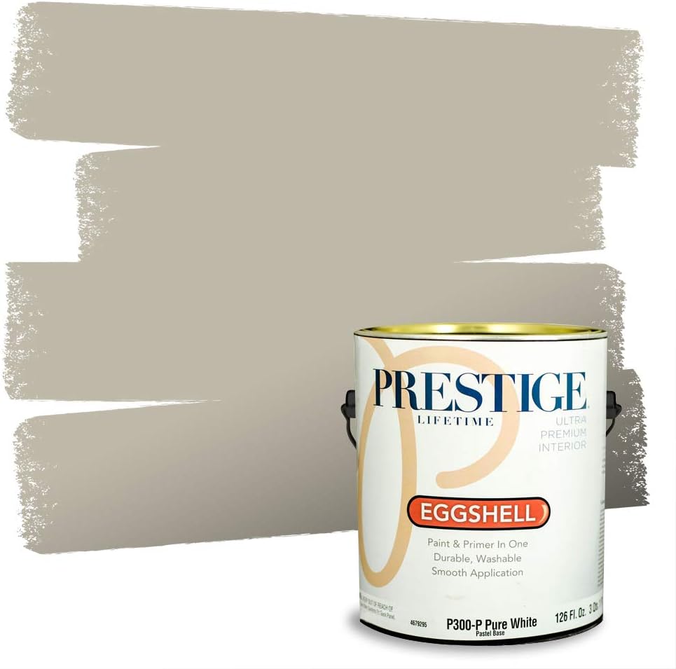 PRESTIGE Paints Exterior Paint and Primer In One, 1-Gallon, Satin, Comparable Match of Sherwin Williams* Ripe Olive*