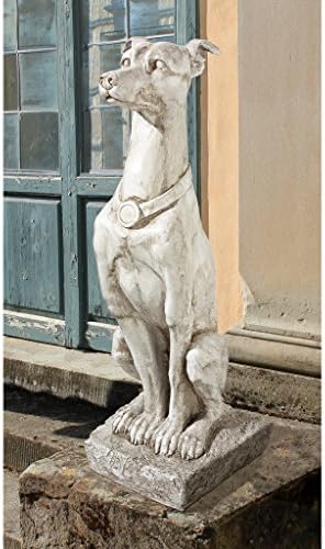 Design Toscano Man's Best Friend Dog with Basket Outdoor Garden Statue, 8 Inches Wide, 12 Inches Deep, 19 Inches High, Handcast Polyresin, Antique Stone Finish