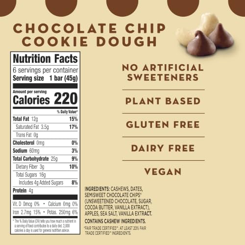 Larabar Chocolate Chip Cookie Dough, Fruit & Nut Bars, 18 ct, 28.8 oz