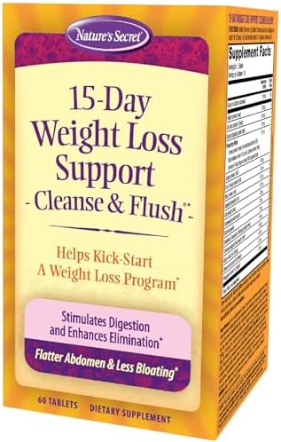 Nature's Secret 15-Day Weight Loss Support & Natural Energy Boost - Cleanse & Flush Stimulates Digestion