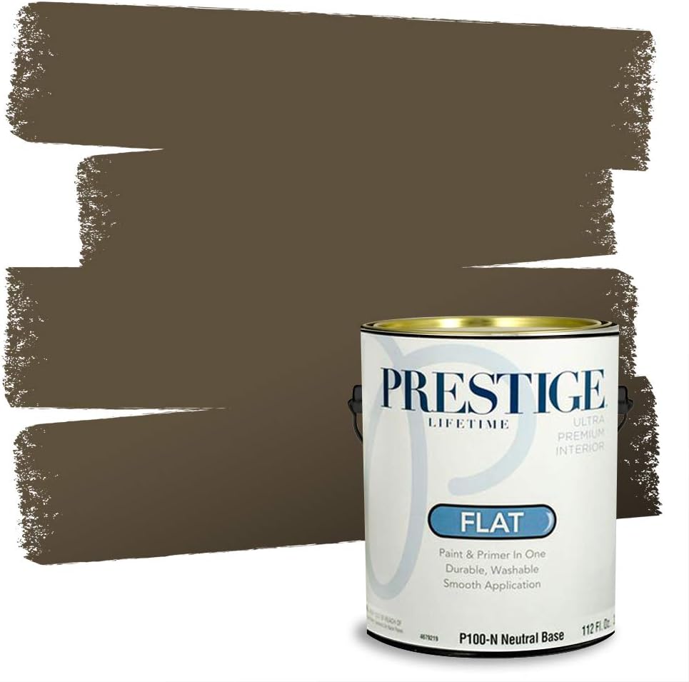 PRESTIGE Paints Exterior Paint and Primer In One, 1-Gallon, Satin, Comparable Match of Sherwin Williams* Ripe Olive*