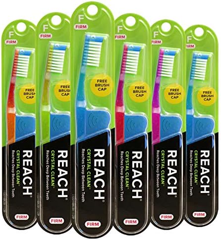 Reach Crystal Clean Medium Bristle Toothbrushes, 6 Pack