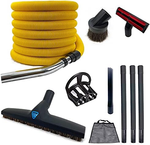 Wessel-Werk Garage Central Vacuum Hose Kit with 35-Foot Yellow Crushproof Hose and Accessories