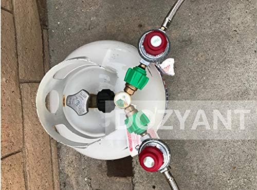 DOZYANT Propane Splitter, 2 Way LP Gas Adapter Tee Connector for 20lb Propane Tank Cylinder, Work with BBQ Grills, Camping Stoves, Gas Burners, Heater | Propane Tank Splitter 2 Way Y Tee links two regulators to a 20 lb tank for BBQ grills camping stoves…