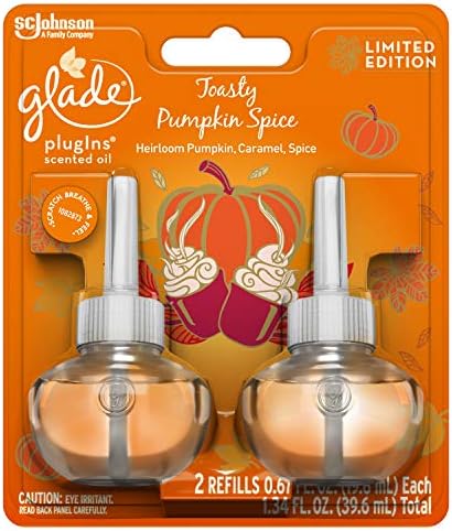 Glade Plug-Ins Scented Oil Refills- Toasty Pumpkin Spice - 2ct (1.34 Fl OZ)