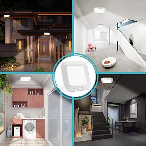2 Pack Battery Operated Ceiling Light Motion Sensor Shower Light, Wireless Closet Lights 6000K LED Bathroom Shower Lamp