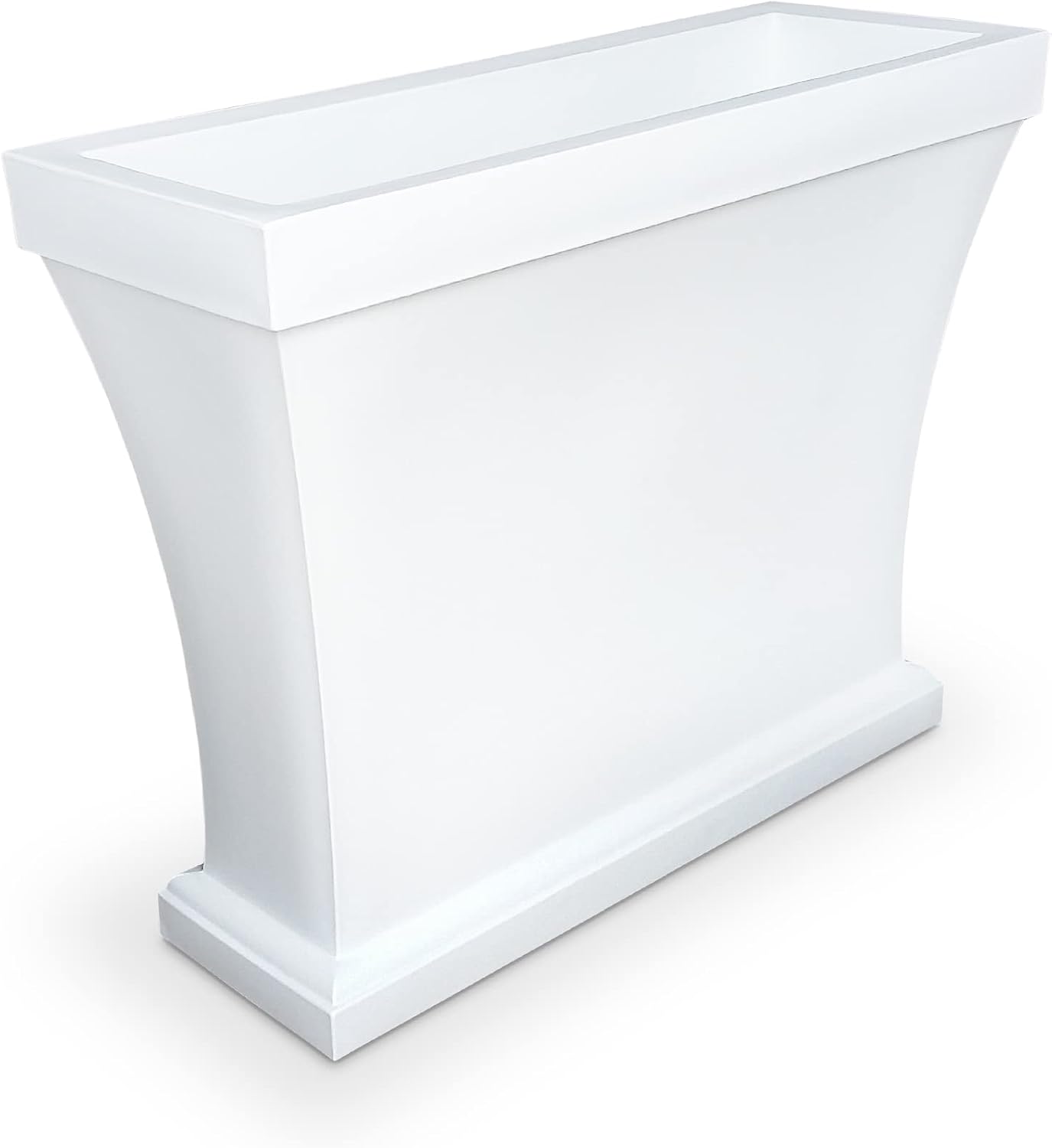 Mayne Bordeaux 40in Rectangular Trough Planter, Black | All season, Indoor/Outdoor, Double-wall design, Fade resistant, 15-year warranty