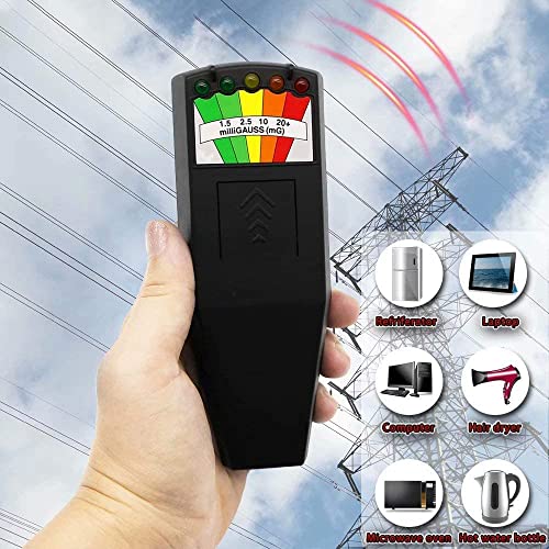 Emf Meter Ghost Hunting: Emf Meter Radiation Detector for EF RF MF - Handheld Emf Detector or Home and Office Emf Inspections, Black