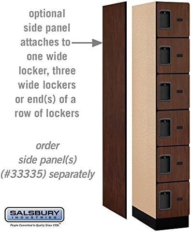 Salsbury Industries 6-Tier Box Style Designer Wood Locker with One Wide Storage Unit, 6-Feet High by 21-Inch Deep, Mahogany