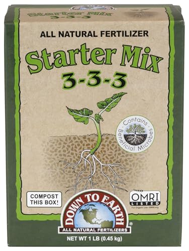 Down To Earth All Natural Fertilizers Organic Starter Mix - 3-3-3, 1 lb | Plant Food for Starts, Transplants, New Gardens, Containers