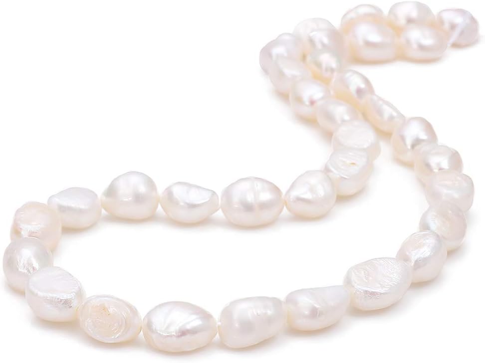 BEADIA Natural Pearl Beads Side Hole 7-8mm Purple Freshwater Cultured Loose Gemstone Beads for DIY Jewelry Making 13.8''/Strand
