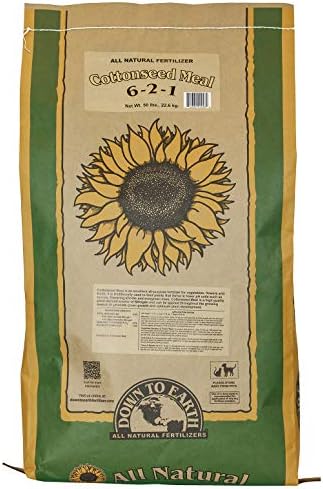 Down To Earth All Natural Fertilizers Organic Cottonseed Meal - 6-2-1, 20lb | Plant Food for Low pH, Acid Soil Loving Plants, High Nitrogen, Vegetable Gardens, Fruit Trees, Blueberries, Potatoes