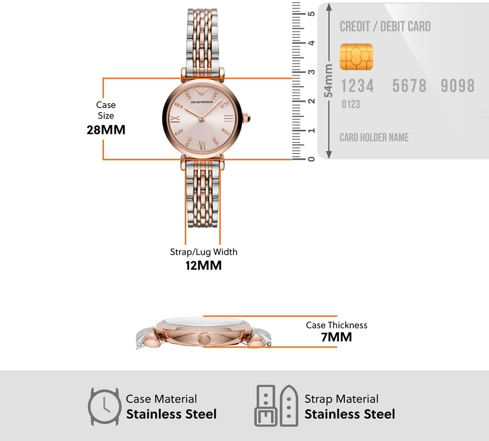 Emporio Armani Women's Dress Watch with Stainless Steel Band