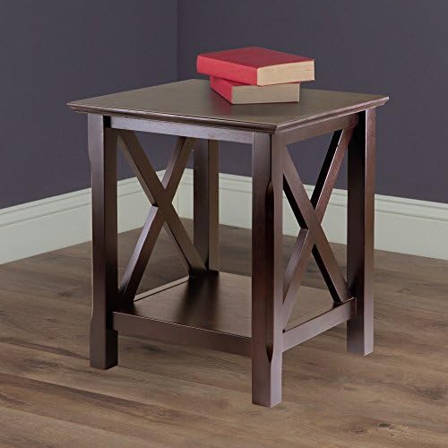 Winsome Xola 20W x 19.13-Inch D End Table, Cappuccino (40420) | Classic Bedside Nightstand with Open Shelf