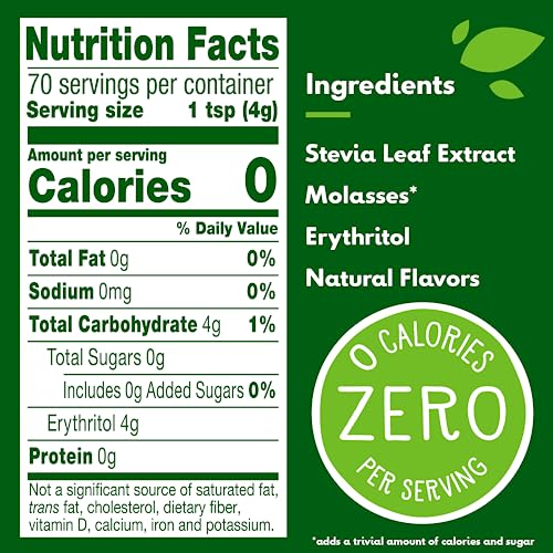 Truvia, Sweetener Natural Calorie Free, 9.8 Ounce | Spoonable jar; 3/4 tsp = 2 tsp sugar; stevia leaf, erythritol; non-GMO, gluten-free, kosher; diabetic & keto