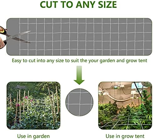 Toolazy Trellis Netting 5 x 350 ft - Heavy Duty Nylon Garden Netting with 6 Inch Mesh, Soft Plant Support Net for Tomatoes, Cucumbers, Peas