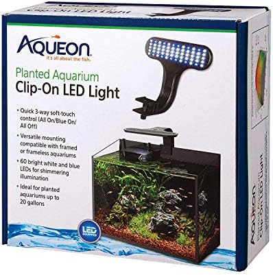 Aqueon Clip-On LED Aquarium Fish Tank Light for Planted Growing Plants for Up To 20 Gallon Aquariums