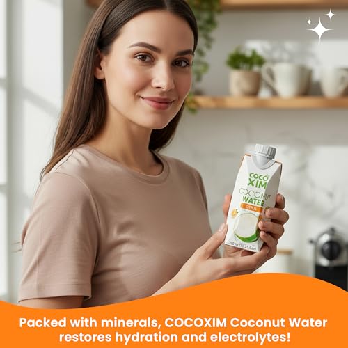 COCOXIM Ready to Drink Coconut Water with Lotus Seed, 11 oz, Pack of 12