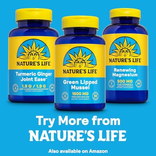 Nature's Life Green Lipped Mussel 1500 mg Capsules for Men, 90 Capsules