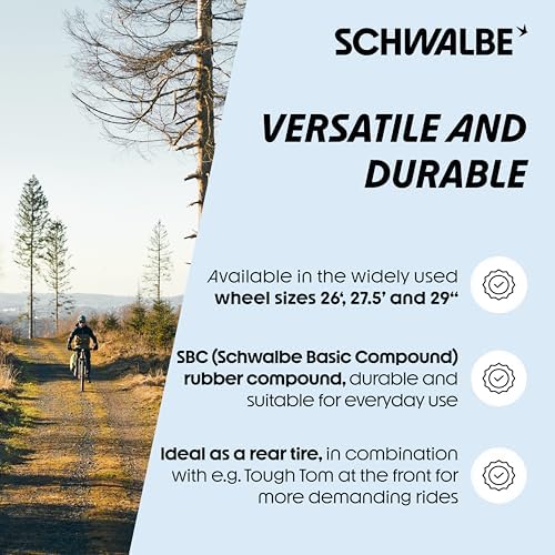 Schwalbe Rapid Rob MTB Bike tire – 26/27.5/29 inches – XC Profile, K-Guard Puncture Protection – Rear tire for Mountain Bikes – Schwalbe MTB tire