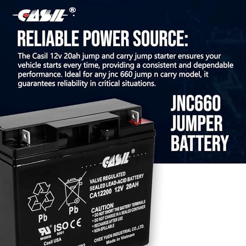 Casil 12v 20ah Battery AGM SLA Lead Acid Battery Compatible with UB12200, FM12200, 6FM20, Sealake FM12200 Batteries