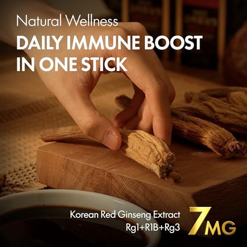 6-Year Korean Red Ginseng 365 | 30 Sticks | Vegan | 7mg Ginsenosides Per Stick