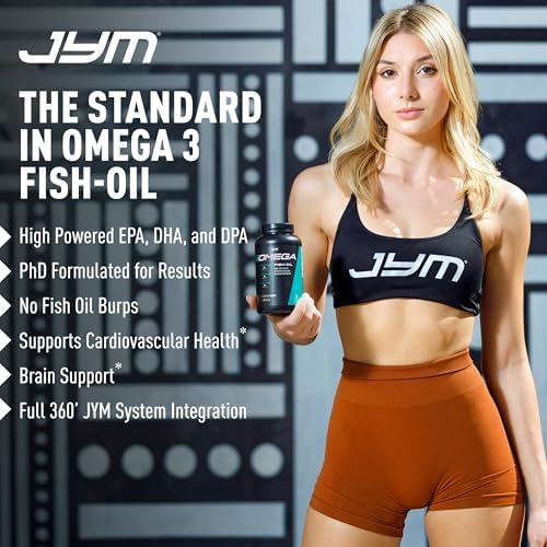 Omega JYM Fish Oil Supplement for Men & Women, EPA, DHA, DPA - 120 Softgels | High Potency Omega-3 Fatty Acids, EPA DHA DPA