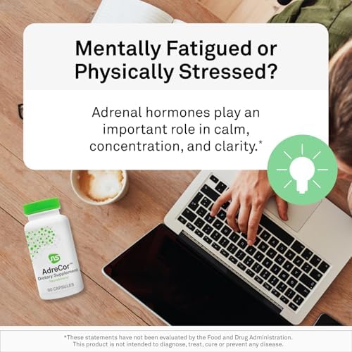 Neuroscience AdreCor Adrenal Support Supplement, 180 ct | Promotes Cortisol Detox, Stress Fatigue & Energy, Rhodiola, L-Tyrosine
