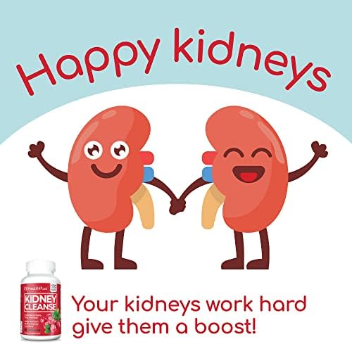Health Plus Advanced Kidney Cleanse with Cranberry Extract, Turmeric Root and CoQ10, Helps Support Healthy Kidney Function & Urinary Tract Wellness