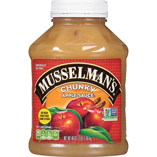 Musselman's Home Style Chunky Apple Sauce - low calorie, gluten free snack, low sodium, kosher, fat-free, no cholesterol, no high fructuse corn syrup, from 100% fresh American Grown Apples. (24oz x 12)