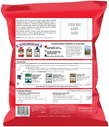 Jonathan Green (10895) Black Beauty Sunny Grass Seed - Cool Season Lawn Seed (1 lb)