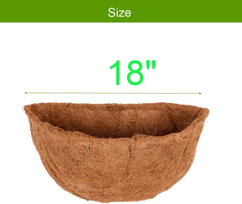 2 PCS Half Round Coco Liner 16" Nature Hanging Wall Basket Liners