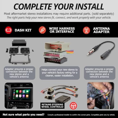 JVC KW-V660BT Apple CarPlay Android Auto DVD/CD Player w/ 6.8" Capacitive Touchscreen, Bluetooth Audio and Hands Free Calling, MP3 Player, Double DIN