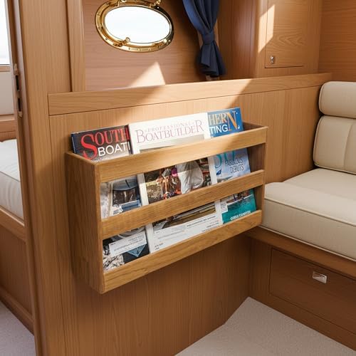 Whitecap Teak Double-Wide Magazine Rack