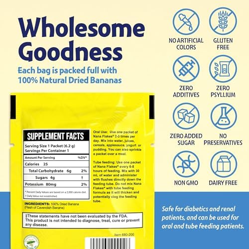Nutritional Designs Nana Flakes Anti-Diarrheal Banana Powder, IBS Relief & Heart Burn Remedy