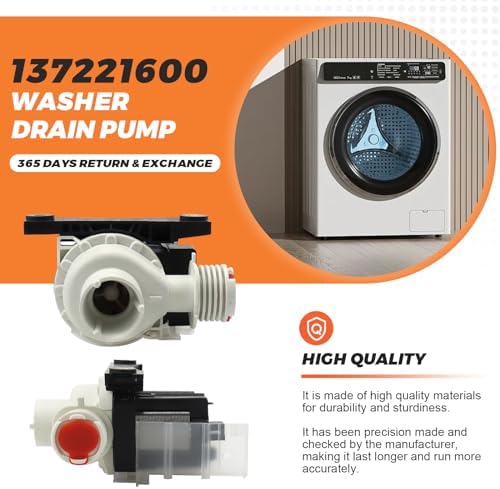 137221600 137108100 134051200 Washer Drain Pump by Beaquicy(365 DAYS WARRANTY) - Replaces 134740500 134740800 137151800 PS7783938 AP5684706