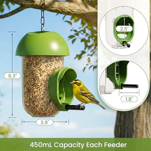 LONA Bird Feeders for Outdoors, Tube Feeder Weatherproof with Multiple Hanging Methods, Wild Bird Feeding Silo for Outside, 3 Port