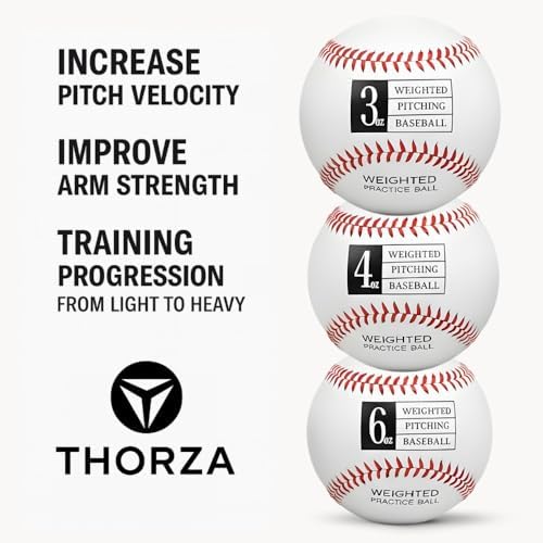 Thorza Weighted Baseballs for Pitching & Throwing Training - Velocity Building Balls for Hitting Practice & Strength Development - Youth to Pro