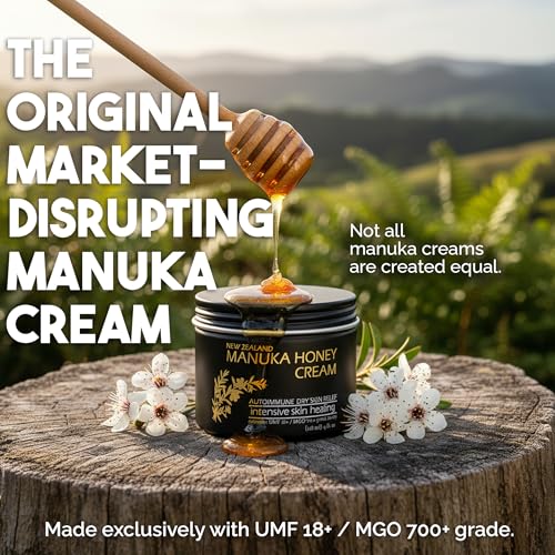 BALM OF GILEAD Manuka Eczema Honey Cream - Moisturizer for Sensitive Skin, Eczema, Psoriasis & Dermatitis - Manuka Honey Ointment, Grassfed Tallow