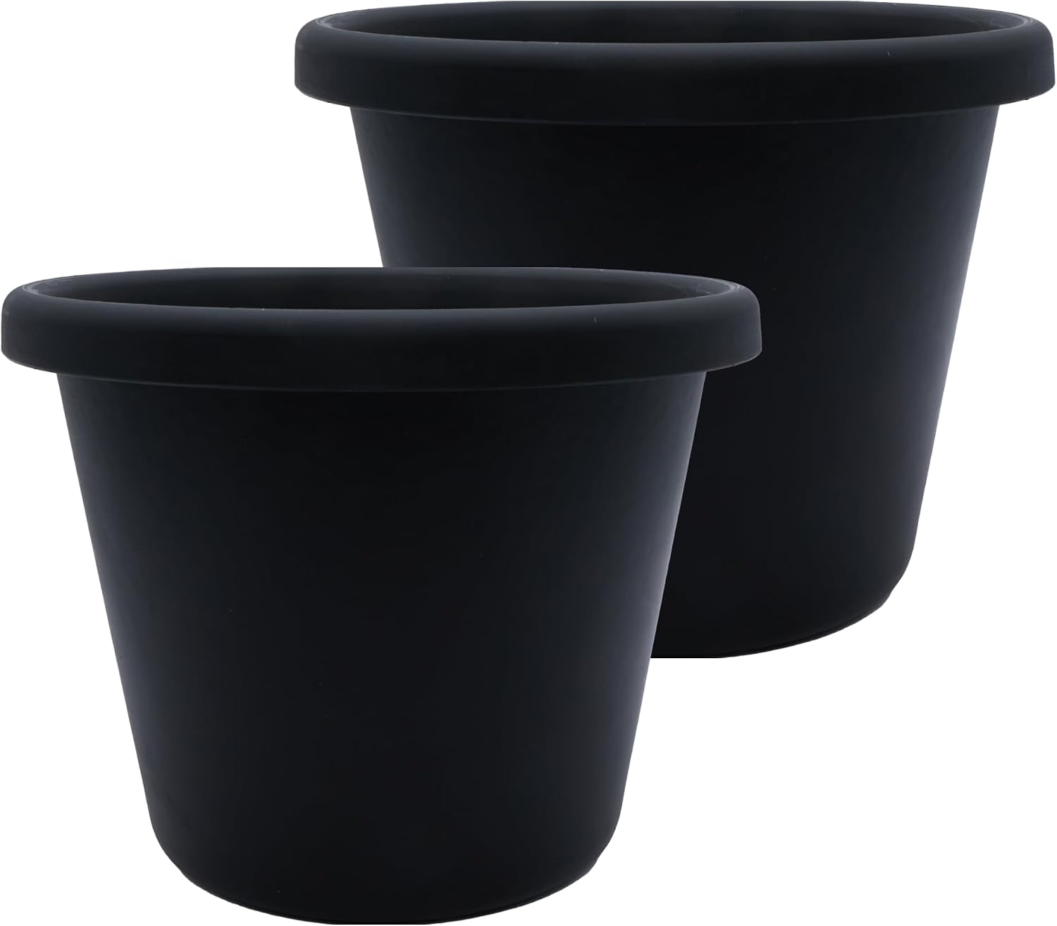 The HC Companies Classic Round Plastic Plant Pot w/Rolled Rim - Lightweight & UV Resistant Flower Pot for Herbs & More - Outdoor & Indoor Plant Pots w/Drainage (15.5 inch Warm Gray, Pack of 1)