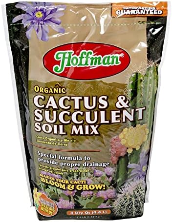 Hoffman 10404 Organic Cactus and Succulent Soil Mix, 4 Quarts, Brown/A
