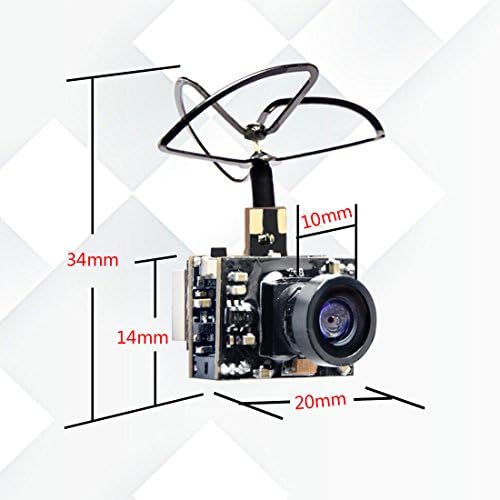 WT02 600TVL Ultra Micro AIO Camera and 200mW 5.8GHz Video Transmitter with Clover Antenna for FPV Indoor Racing