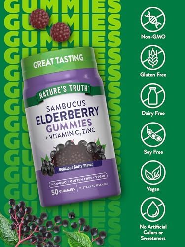 Nature's Truth Black Elderberry Gummies | 50 Vegan Gummies