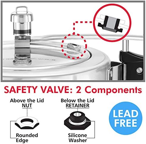 Hawkins Aluminium Safety Valve For All Hawkins Pressure Cookers From 1.5 Litre To 14 Litre, Black, Standard (BP SV), 14 Liter