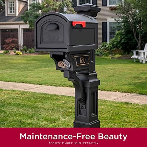 Step2 Atherton Mail Post, Mailbox Not Included, Weather Resistant, Large Outdoor Mailbox Post, Made of Durable Plastic, Easy to Install, Classic White