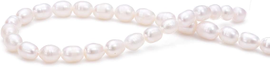 BEADIA Natural Pearl Beads Side Hole 7-8mm Purple Freshwater Cultured Loose Gemstone Beads for DIY Jewelry Making 13.8''/Strand